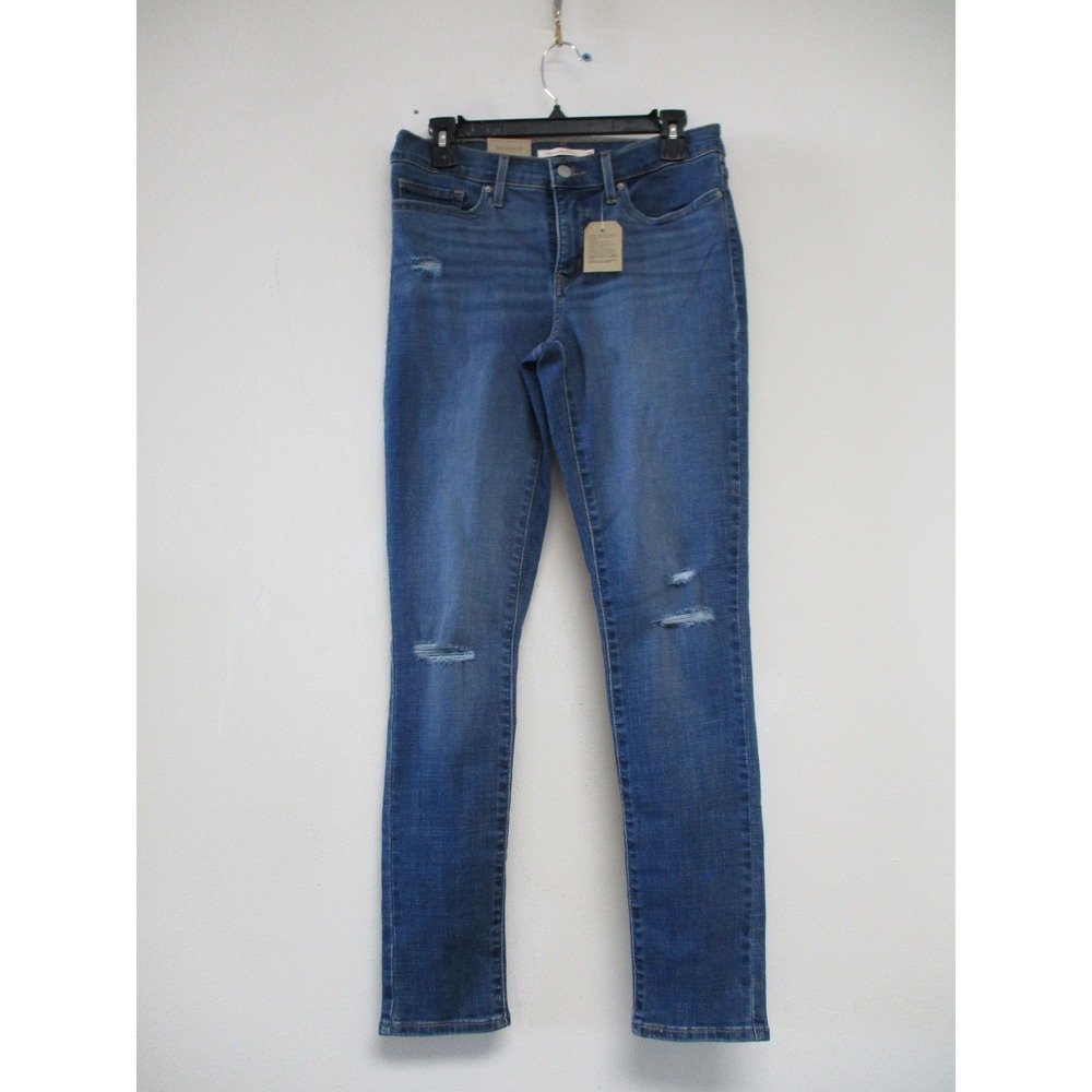 Levi's 311 Shaping Skinny Women 28 Blue Distressed Mid Rise Hypersoft Jeans